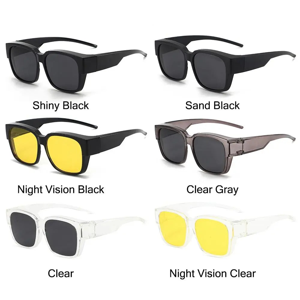 Polarized Fit Over Sunglasses – Square Wrap Around UV Protection for Outdoors