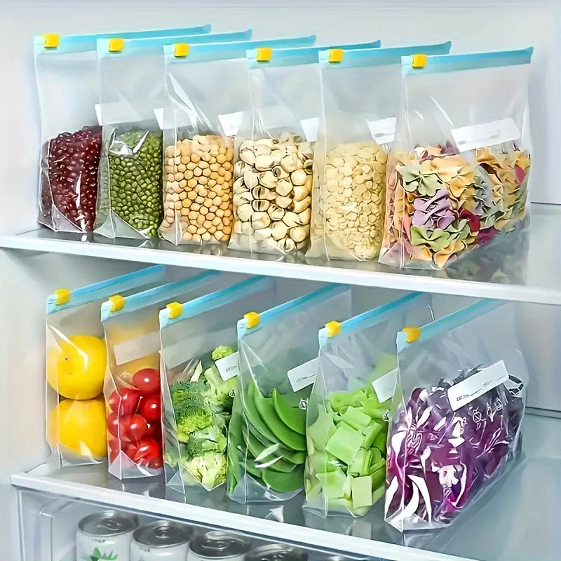 Leakproof Zipper Storage Bags – Fresh Keeping Food Organizers for Kitchen