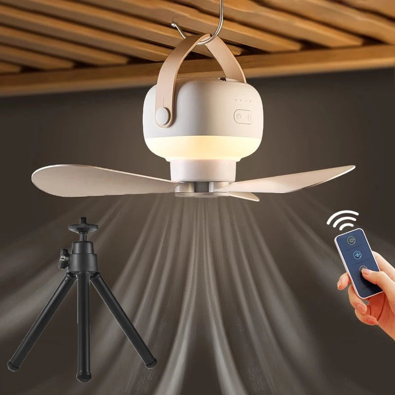 Portable Ceiling Fan – Adjustable LED Night Light for Dormitory Mosquito Nets