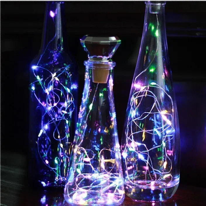Solar Wine Bottle LED Fairy Lights – Decorative Garland for Home and Weddings