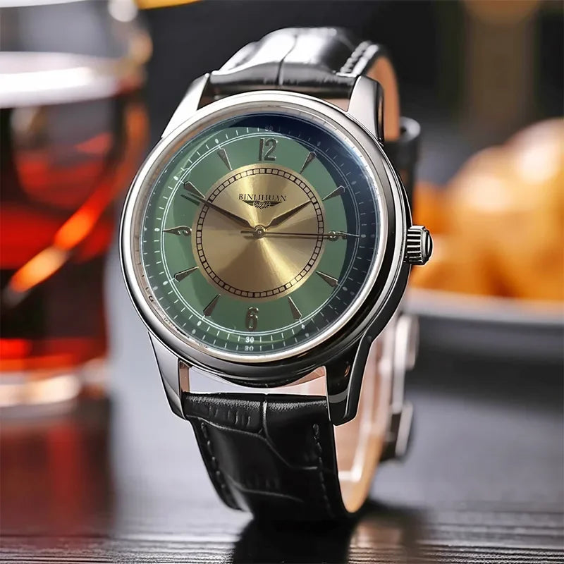 Luxury Leather Quartz Wristwatch – Waterproof Business Watch for Men