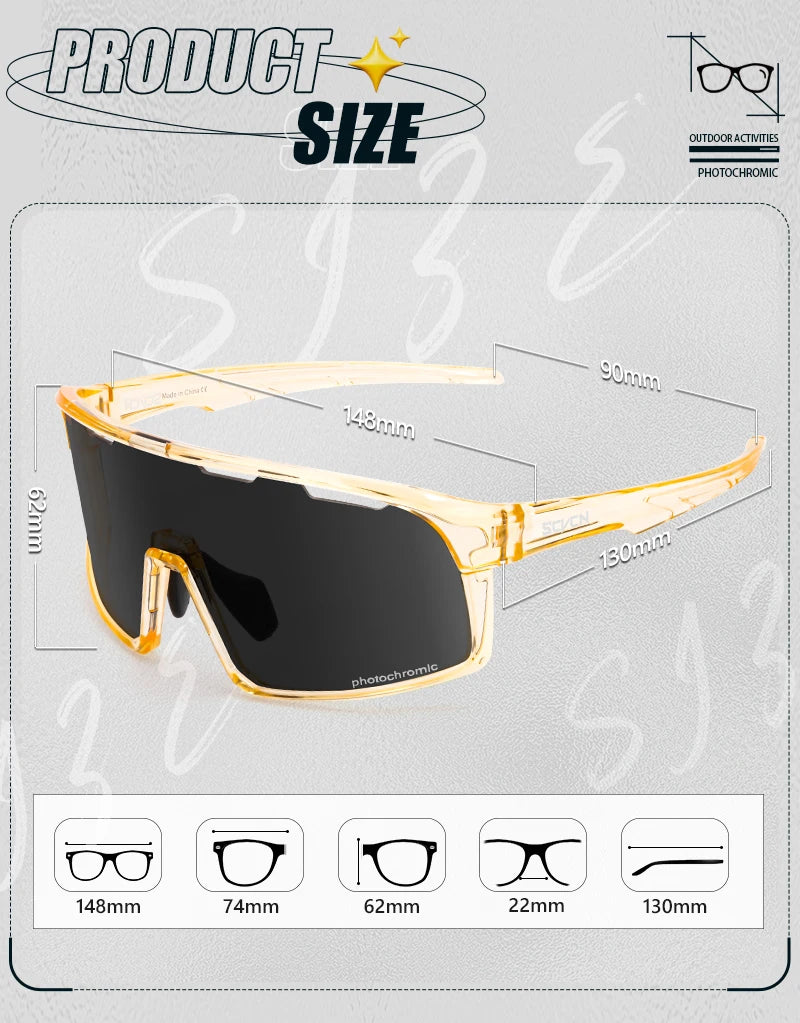 Photochromic Cycling Sunglasses – UV400 Protective Eyewear for MTB Sports