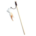 Colorful Feather Wand Toy – Interactive Wooden Rod for Cat Exercise