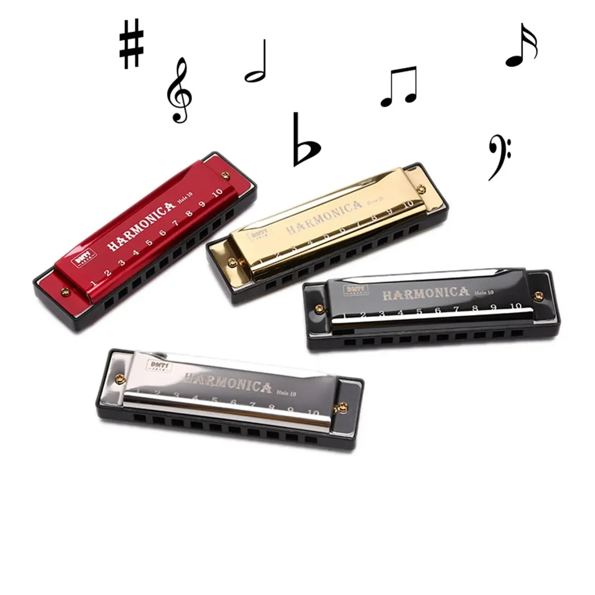 10-Hole Blues Harmonica – Key of C Musical Instrument for Kids and Beginners