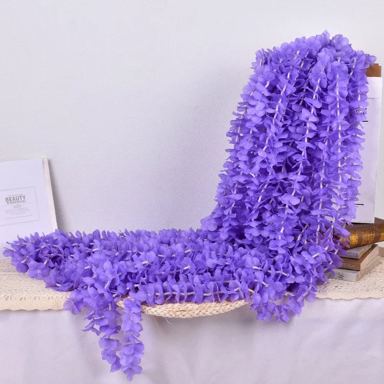 Artificial Wisteria Flower Garland – Hanging Vines for Wedding Party Decor