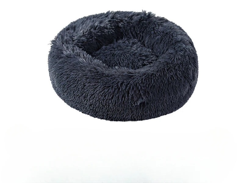 Plush Round Pet Bed – Warm Detachable Washable Nest for Cats and Small Dogs