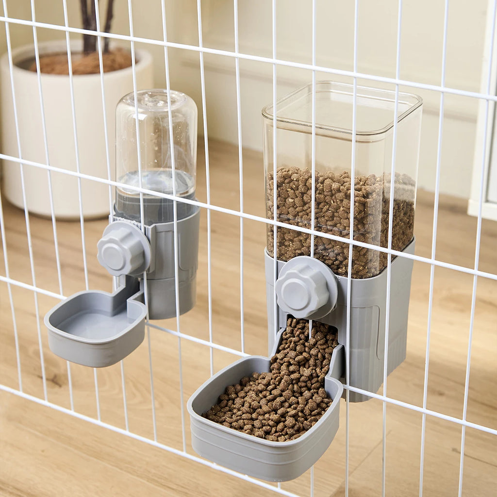 Automatic Cage Pet Feeder – Hanging Food and Water Dispenser for Cats and Dogs