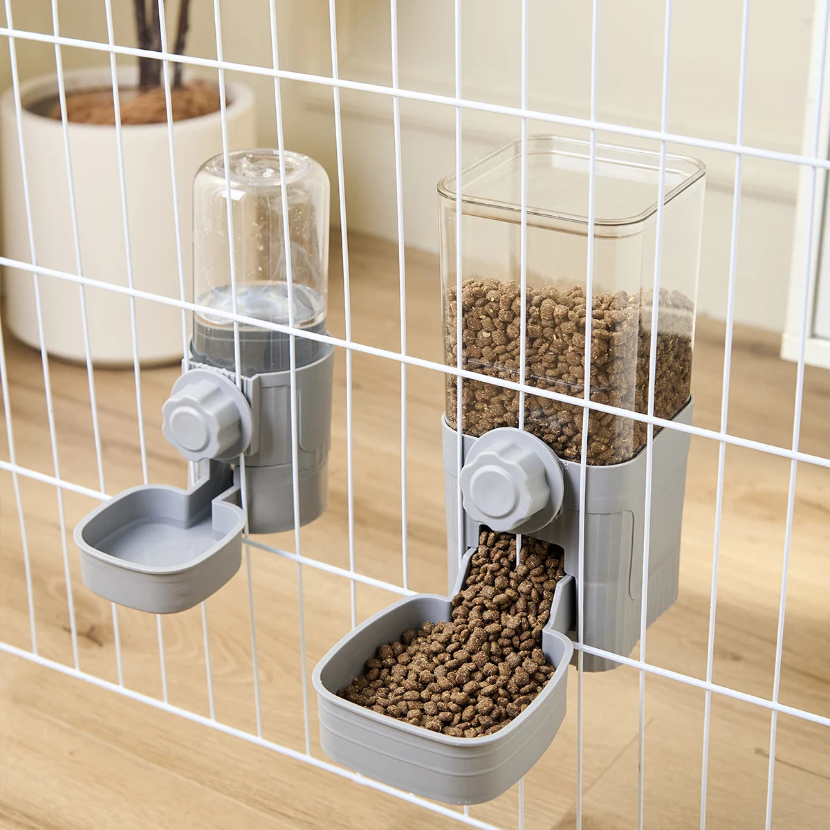 Automatic Cage Pet Feeder – Hanging Food and Water Dispenser for Cats and Dogs