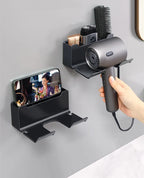 Bathroom Wall Organizer – Hair Dryer Holder with Storage Baskets for Vanity