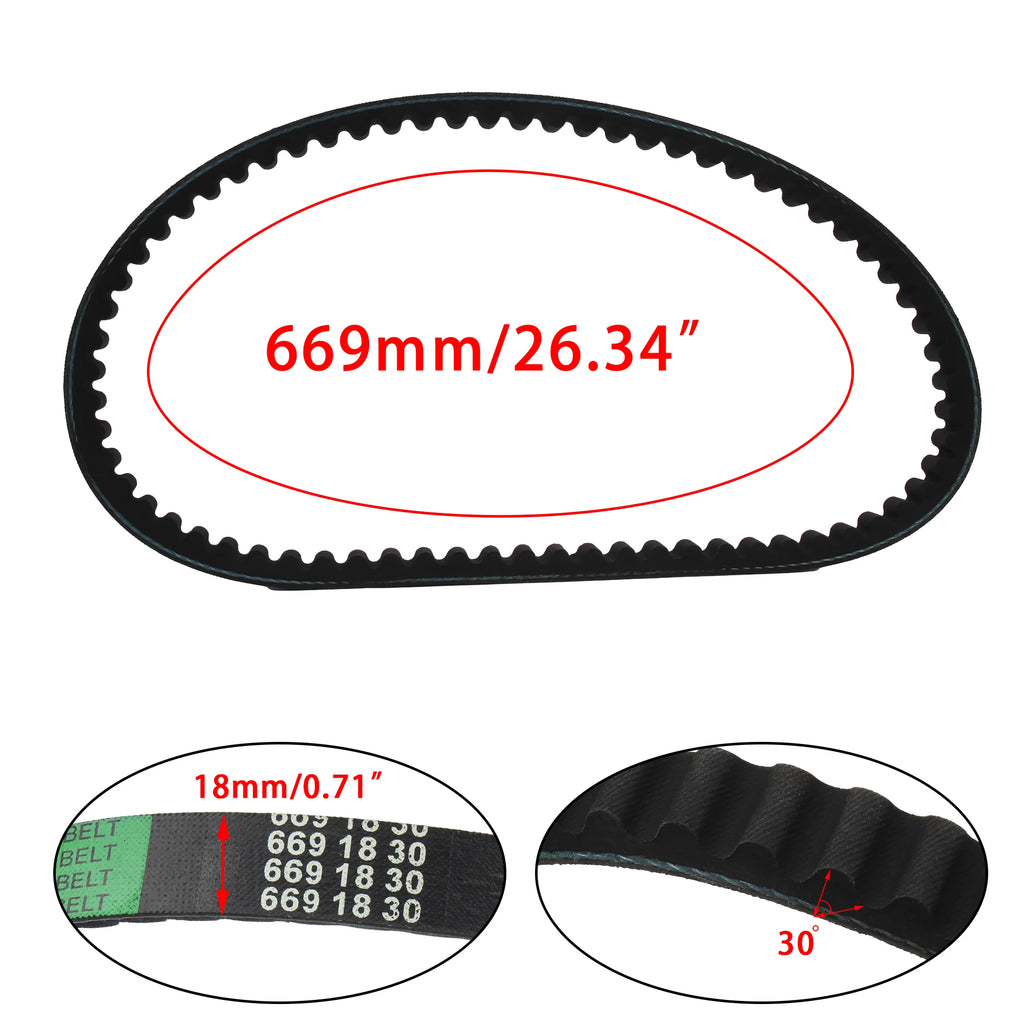 CVT Drive Belt 669-18-30 – Replacement Part for 50cc Scooter Moped ATV Engine