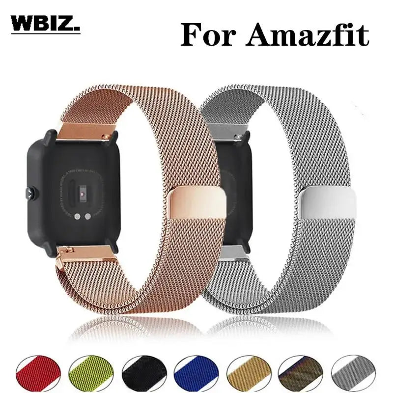 Milanese Stainless Steel Watch Band – 20mm 22mm Strap for Amazfit Smartwatches