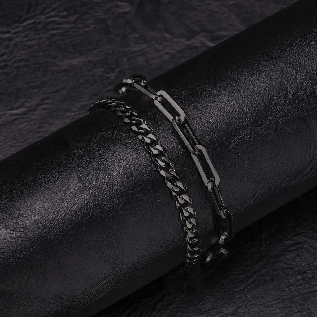Stainless Steel Chain Bracelet – Men’s Trendy Cuban Link Wristband for Jewelry