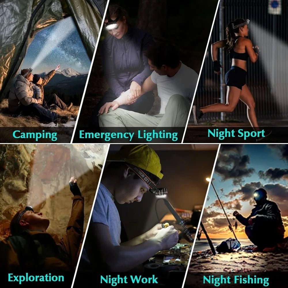 Rechargeable LED Headlamp – High Lumen Waterproof Light for Outdoor Camping