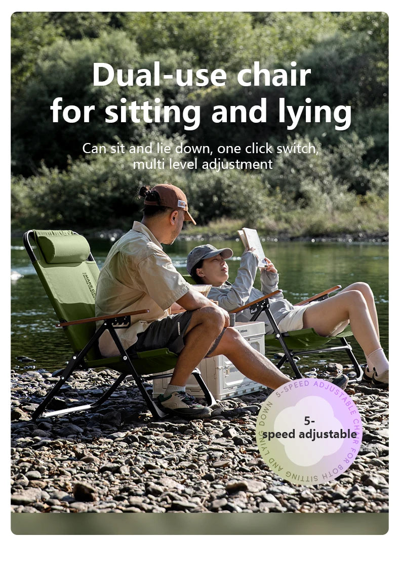 Folding Camping Chair – Adjustable Portable Seat for Outdoor Hiking Travel