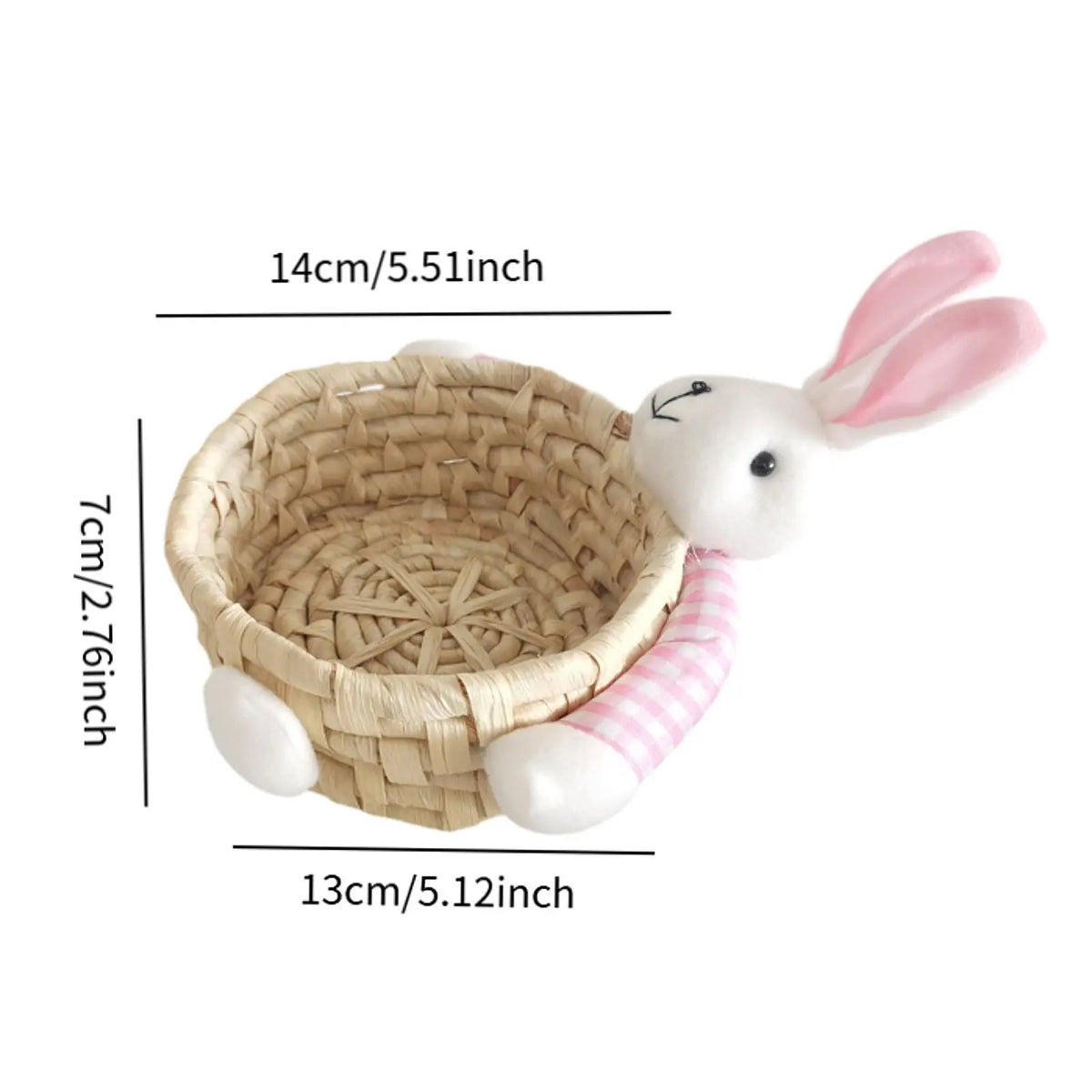 Miniature Easter Bunny Basket – Reusable Decorative Storage for Holiday Decor