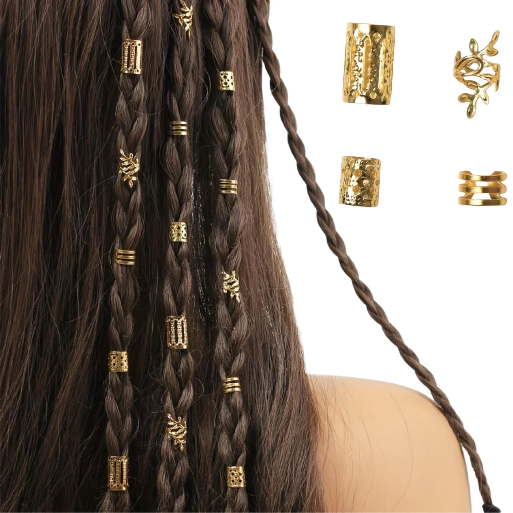 Hollow Out Hair Rings – Metal Jewelry Charms for Braids and Locs