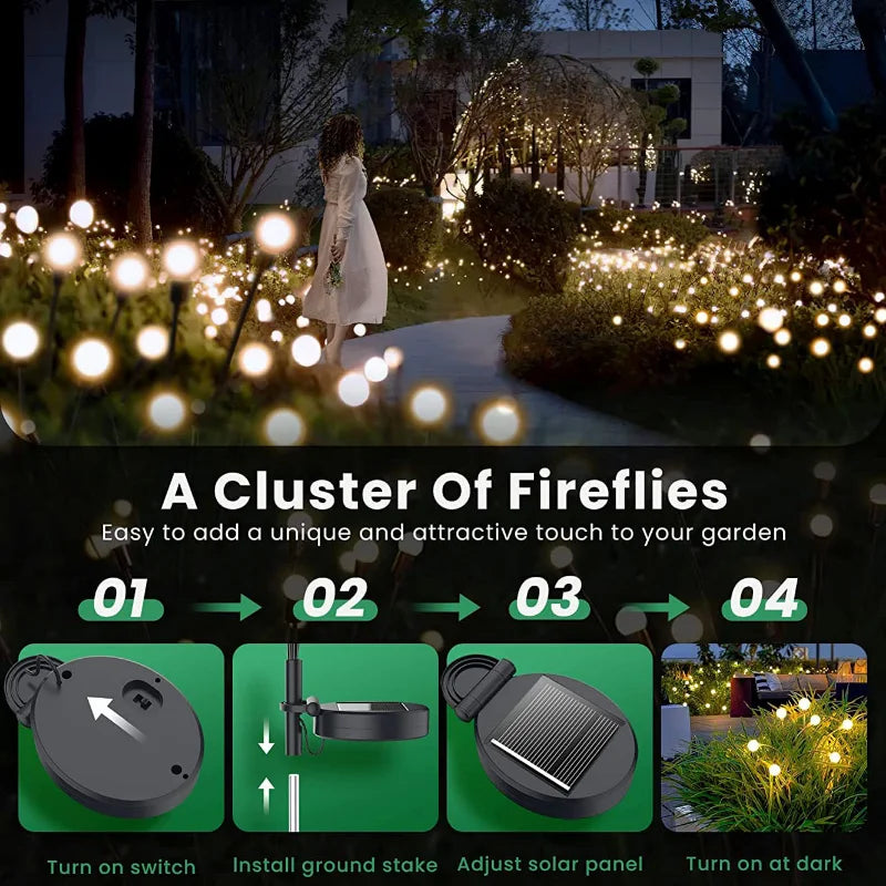 Starburst Solar Firefly Lights – Waterproof LED Lamps for Garden Path Decor