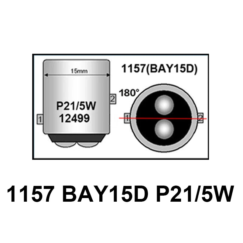 1157 Red LED Brake Light Bulbs – Canbus Replacement for Car Stop Lights