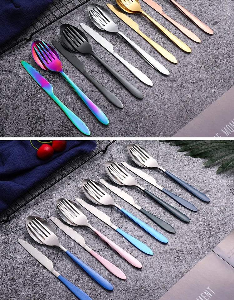 Portable Stainless Steel Cutlery Set – Durable Flatware for Camping and Travel