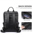 Genuine Leather Laptop Backpack – 14 Inch Business Bag for Men