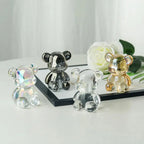 Crystal Bear Figurine – Cute Glass Animal Paperweight for Home Decor Gift