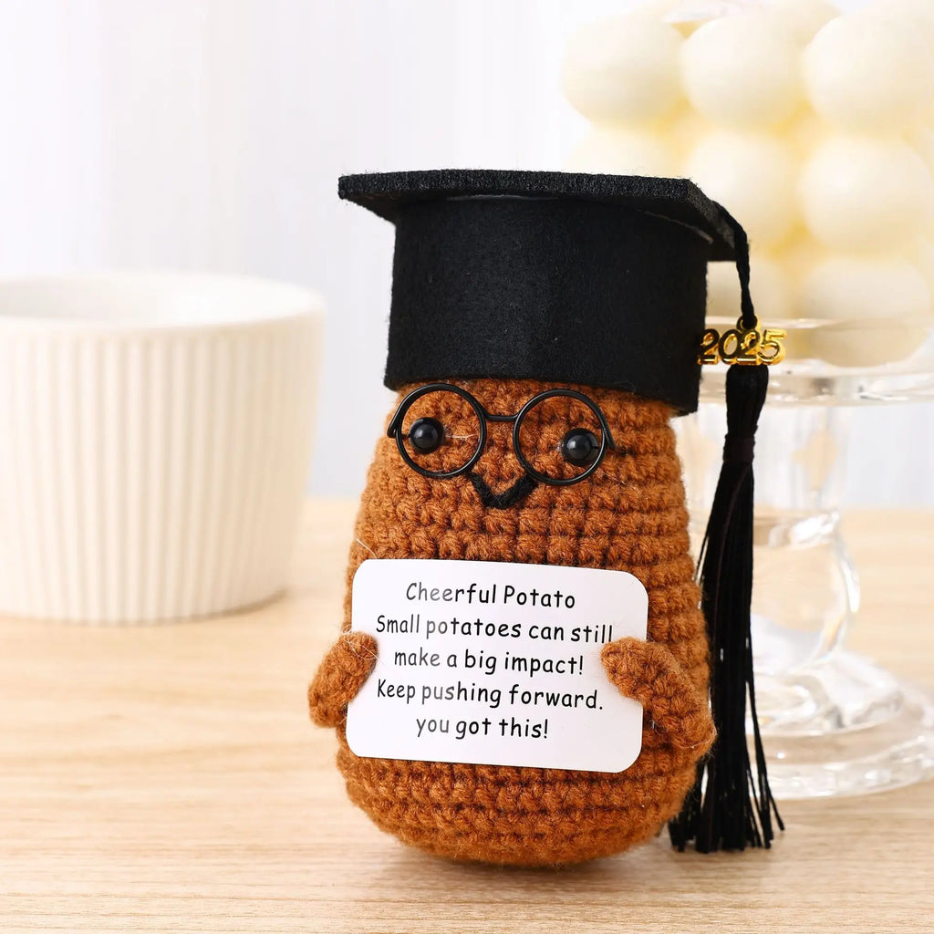 Knitted Vegetable Plush Dolls – Handmade Desktop Decor for Graduation Gift