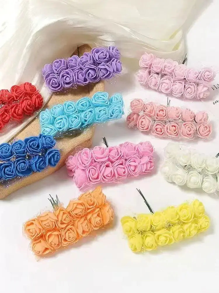 Mini Foam Artificial Rose Heads – 2cm Craft Flowers for Wedding Decorations