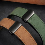Leather Silicone Hybrid Strap – Breathable Magnetic Band for Huawei Watch Fit