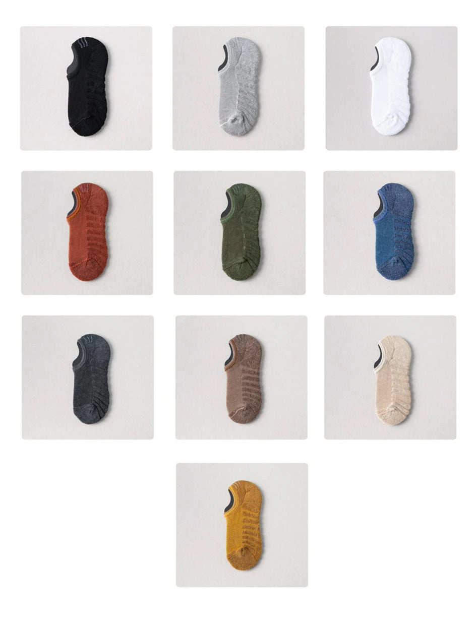 Cotton Low-Cut Ankle Socks – Breathable Casual Footwear for Men