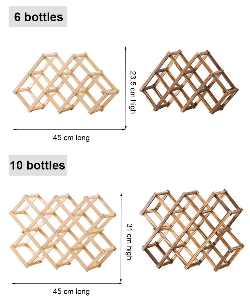 Wooden Stackable Wine Racks – Modular Storage Shelves for Home Bar Decor