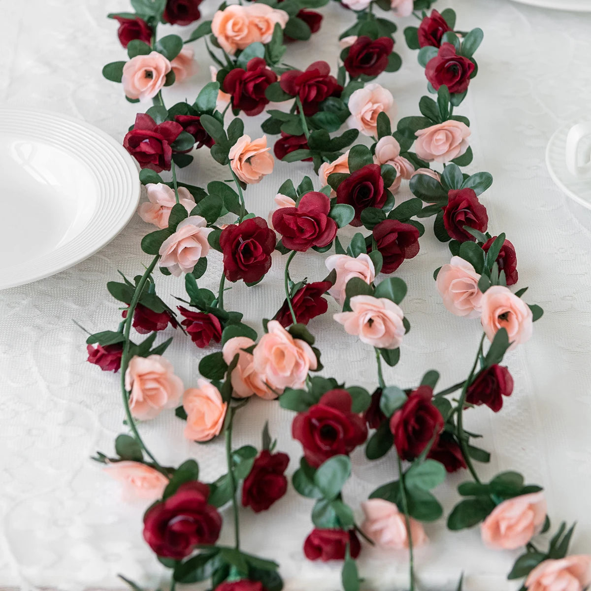 Artificial Rose Rattan Vine – 250CM Floral Garland for Wedding Home Decor