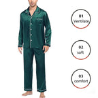 Silk Long Sleeve Pyjama Set – Plus Size Sleepwear for Men