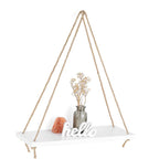 Macrame Hanging Wall Shelf – Reclaimed Wood Triangle Display for Home Decor