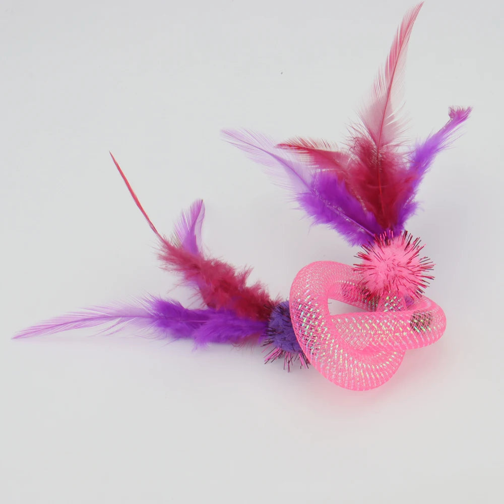 Interactive Cat Feather Ball – Plush Mint Toy for Kitten Play