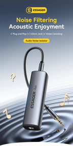 3.5mm Ground Loop Noise Isolator – Audio Filter for Car and Home Stereo Systems