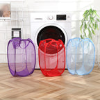 Mesh Foldable Laundry Basket – Minimalist Monochrome Hamper for Bathroom