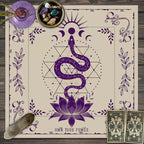 Snake Floral Tarot Tablecloth – Astrology Altar Decor for Divination Rituals