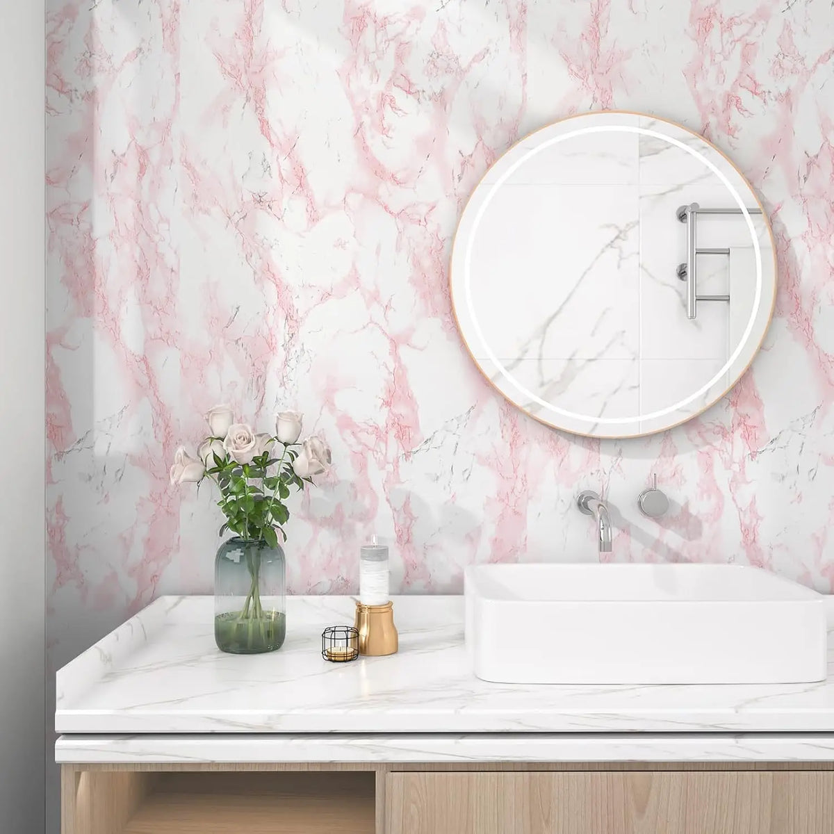 Self-Adhesive High Gloss PVC Wallpaper – Waterproof Film for Furniture Decor