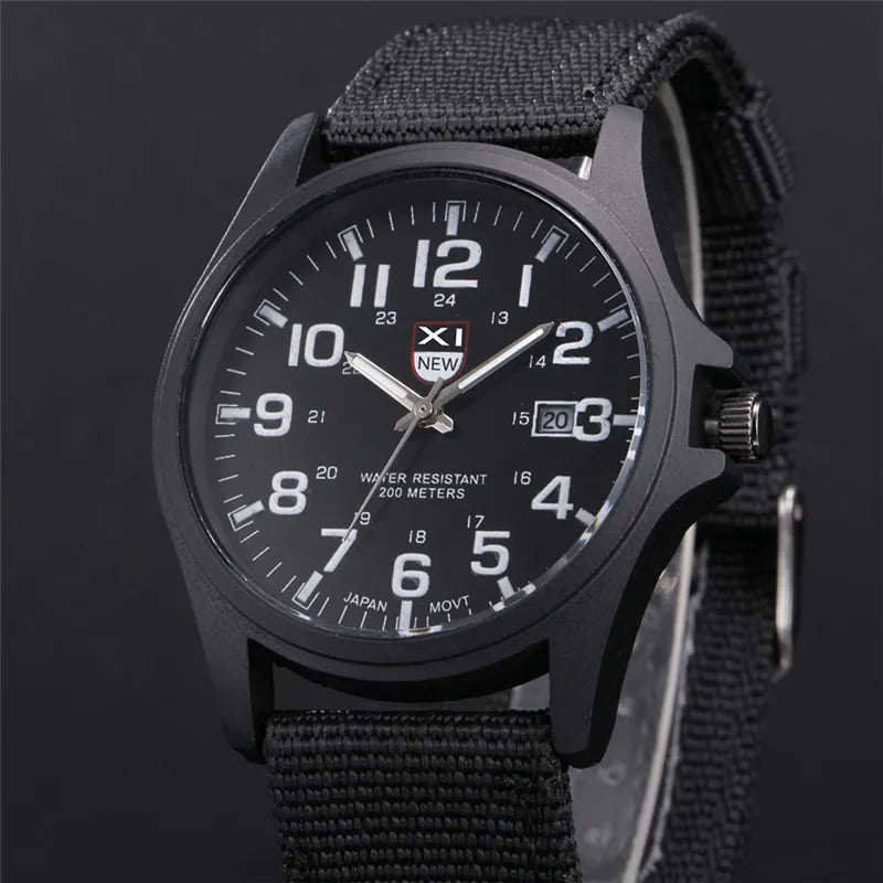 XINEW Nylon Band Quartz Watch – Military Casual Wristwatch for Men