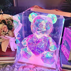 LED Teddy Bear Night Light – 30cm Colorful Plush Gift for Bedroom Decor