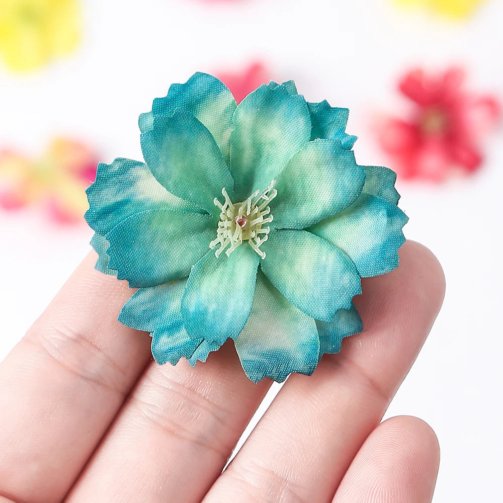 Artificial Cherry Blossom Heads – Silk Floral Decor for Weddings and DIY