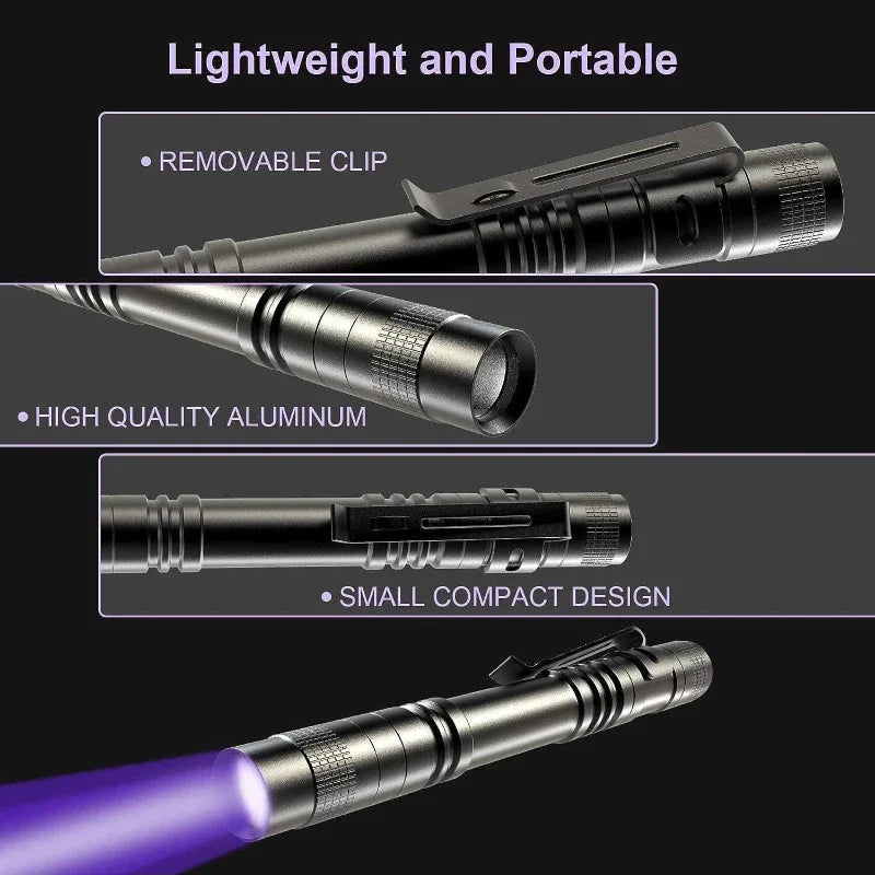 UV Flashlight 395nm – Portable Ultraviolet Torch for Pet Urine and Scorpion Detection