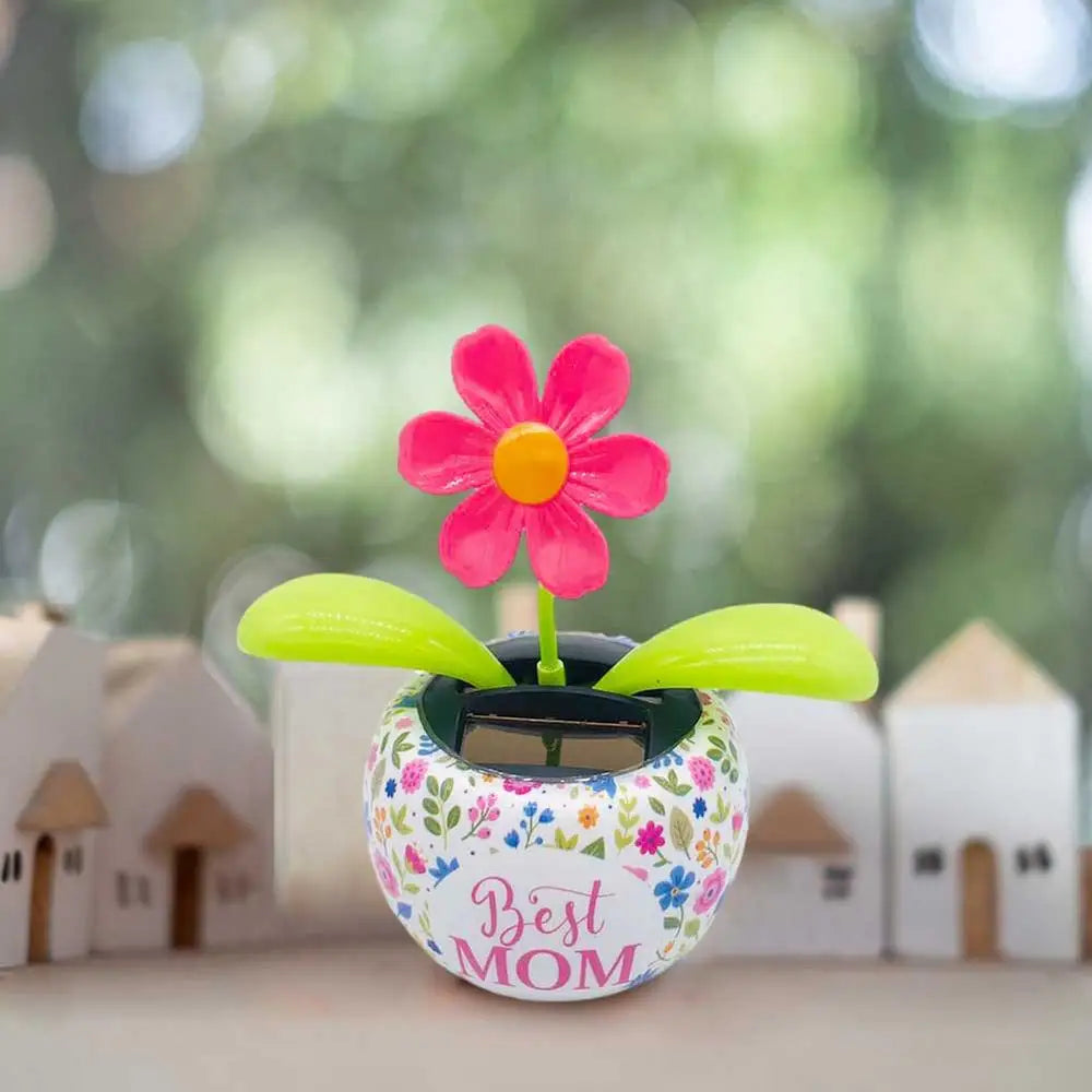 Solar Dancing Sunflower and Butterfly – Dashboard Figurine for Desk Decor