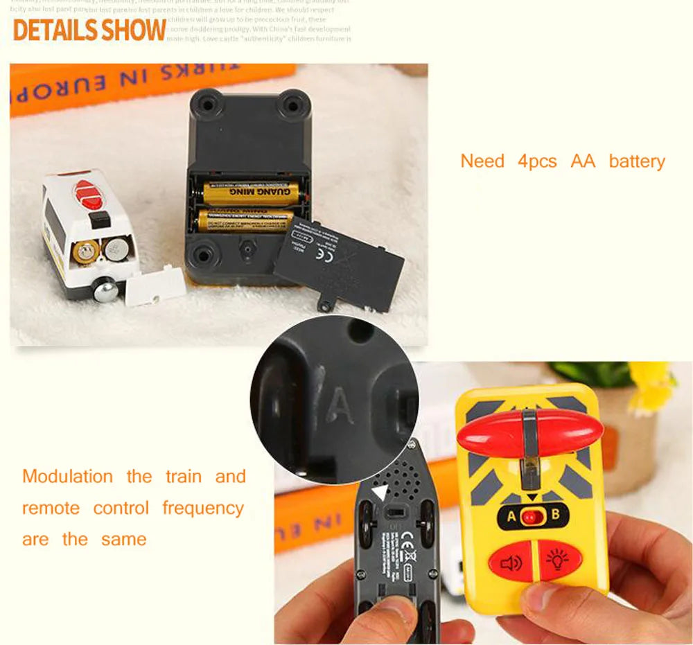 Magnetic RC Electric Train – Diecast Locomotive for Wooden Railway Tracks