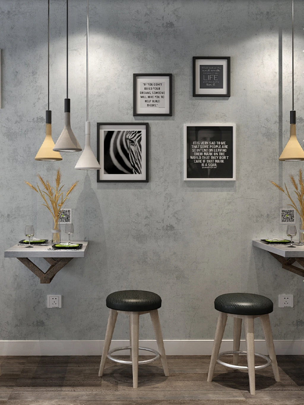 Cement Gray Adhesive Wallpaper – 55cm Industrial Retro Decor for Home Walls