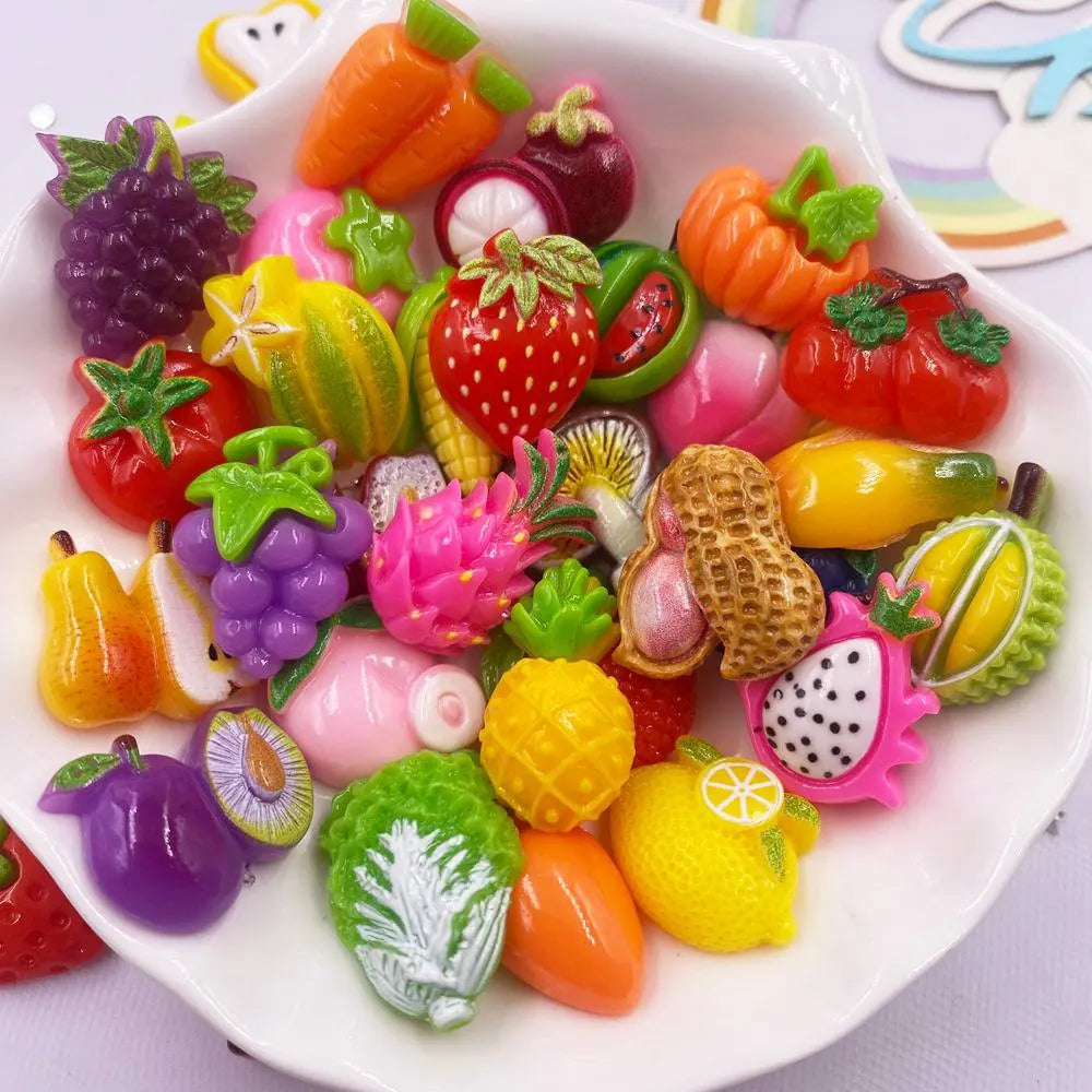 Kawaii Resin Food Flatbacks – Colorful Miniature Charms for DIY Craft Projects
