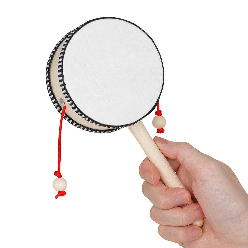 4 Inch Wooden Hand Drum – Orff Percussion Instrument for Kids Musical Toys