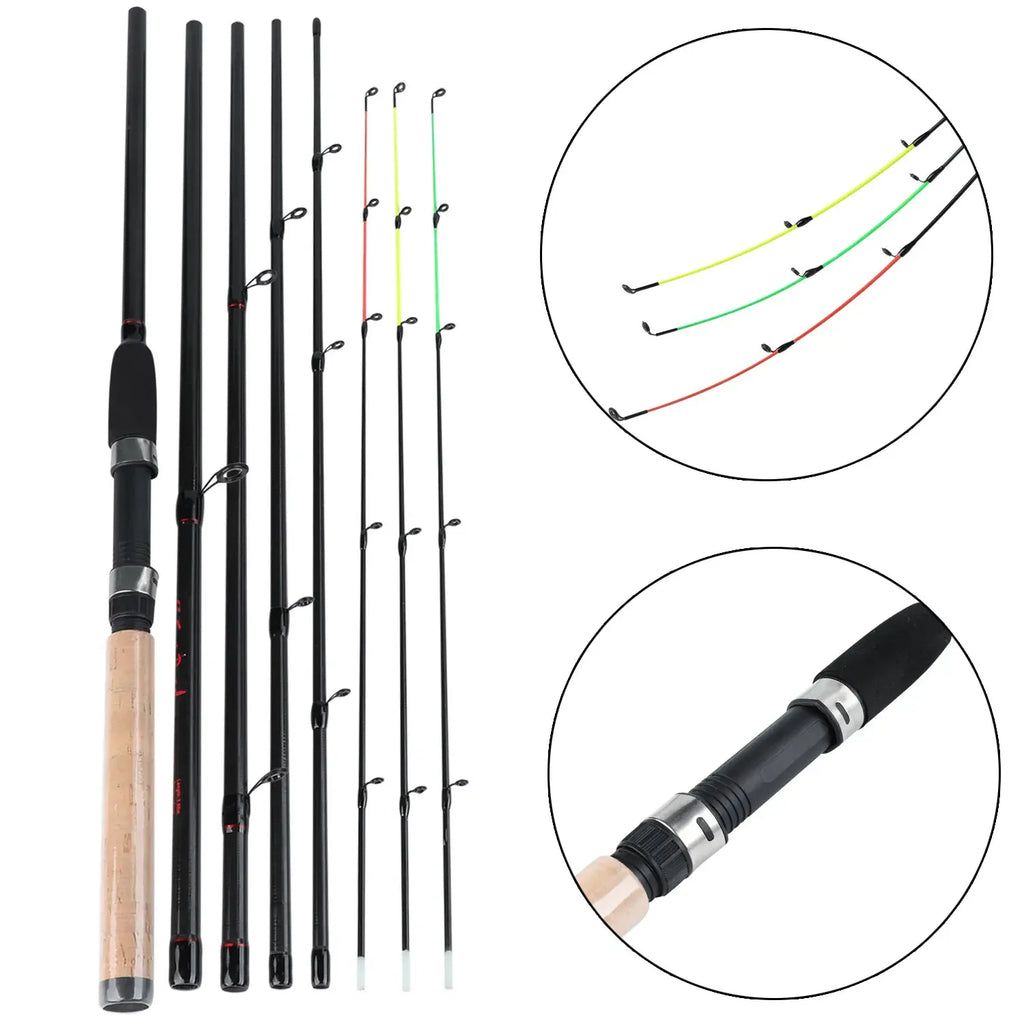 Carbon Fiber Feeder Fishing Rod – 3M Cork Handle Pole for Carp Angling