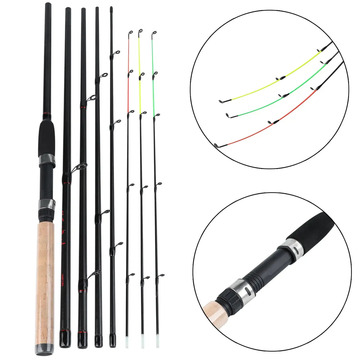 Carbon Fiber Feeder Fishing Rod – 3M Cork Handle Pole for Carp Angling
