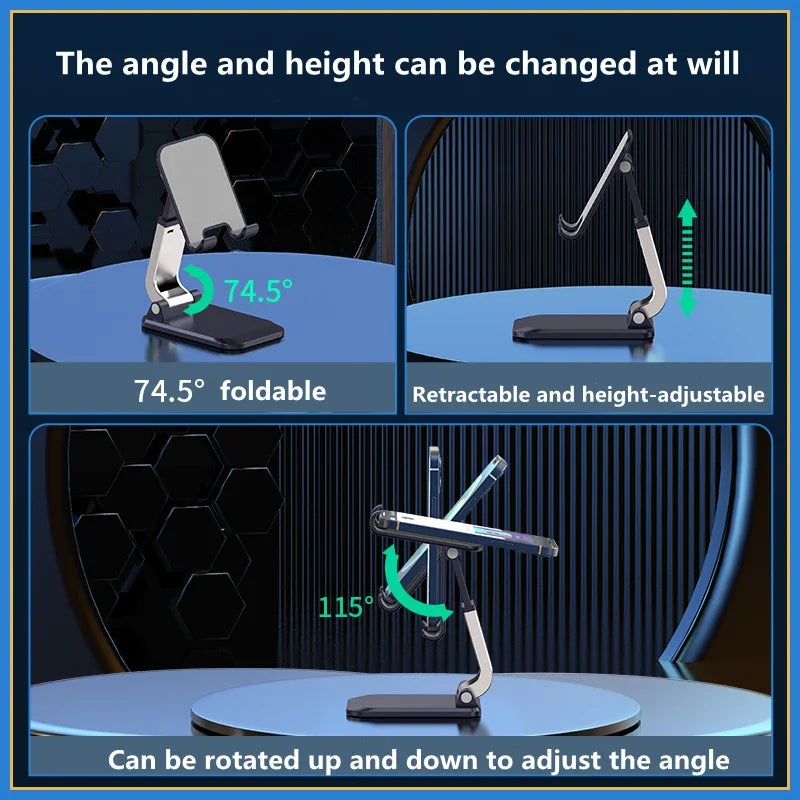 Foldable ABS Desktop Stand – Portable Holder for Mobile Phone and Tablet